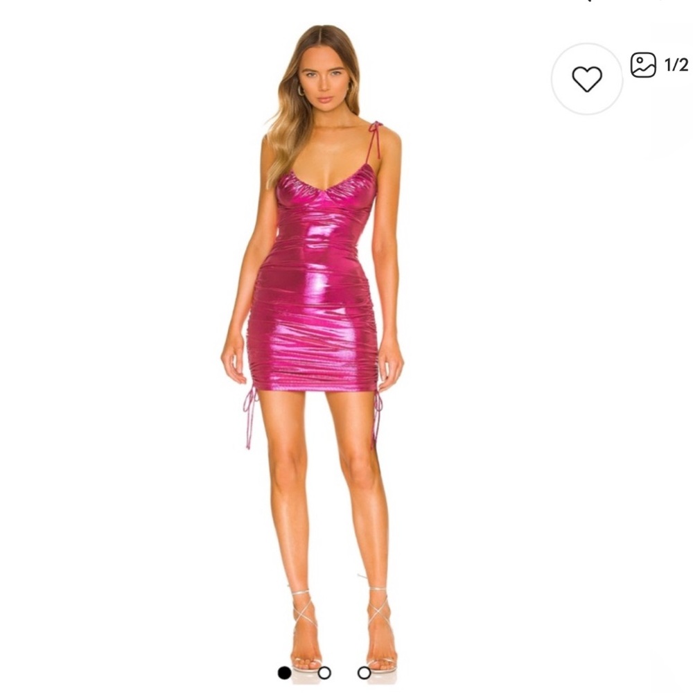 Superdown Hot Pink Manuela Ruched Mini Dress